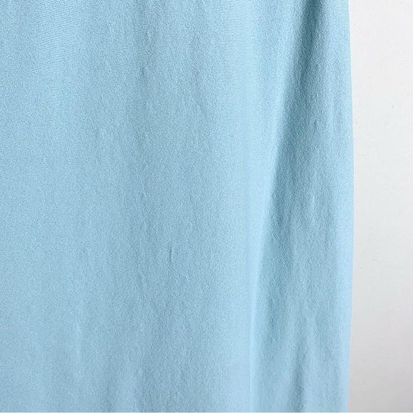 Scanlan Theodore Crepe Knit Square Neck Dress (Sz XS) Midi Light Blue Aqua - Picture 16 of 16